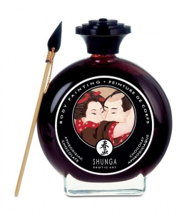 Shunga Chocolate Body Paint de cristal con pincel