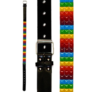 Cinturon negro con tachuelas Orgullo LGTB