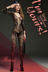 Bodystocking Red Flores