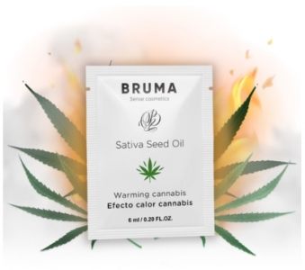Sobre lubricante con aceite de semilla efecto calor Cannabis Sativa