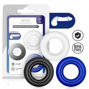 3 Anillos WICK Blanco, Negro y Azul
